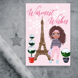 varmaste Önskemål Paris Eiffel Torn Rosa jul jul Helgkort