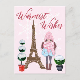 varmaste Önskemål Paris Eiffel Torn Rosa jul jul Vykort