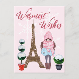 varmaste Önskemål Paris Eiffel Torn Rosa jul jul Vykort