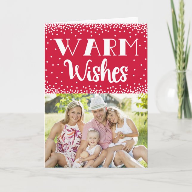 Varmaste önskningar Högbild Greeting Card / Röd Helgkort (Framsida)