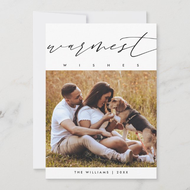 Varmaste önskningar, jul familj fotoöverlägg julkort (Framsida)