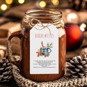 Varmaste önskningar jul Recept på het choklad Presentetikett