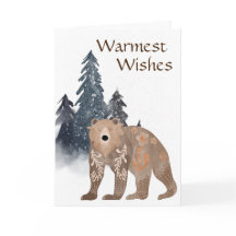 Varmaste önskningar Scandi Björn i Skog Jul