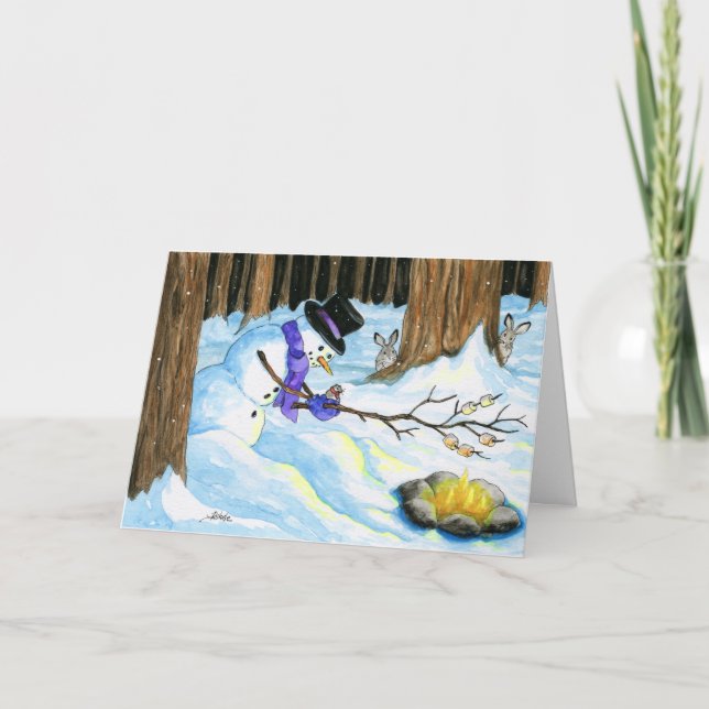 Varmaste önskningar Snömannen Smores Kort (Framsida)