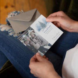 Varmaste önskningar Snötäckt Ständig Grön Träd Julkort