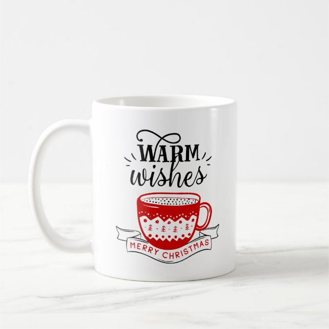 Varmaste önskningar Varm Kopp Kaffe Kakao Jul Röd  (Vänster)