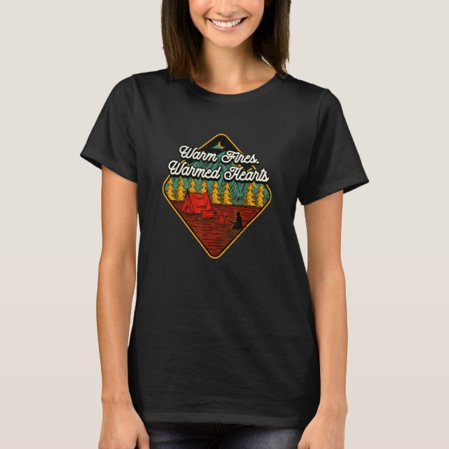 Varmbränder Varmuppvärmda hörn Camping Par Camper T Shirt (Framsida)