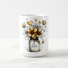 Värme från en vacker hemkaffemugg kaffemugg