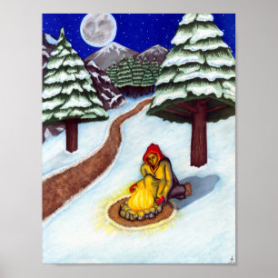 "Värme i vinter" vid järnekAnn det Cardstock Poster
