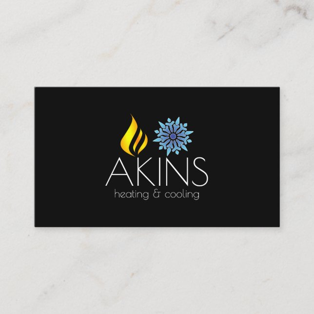 Värme & Kyla, Luftkonditionering VVS-verksamhet Visitkort (Framsida)