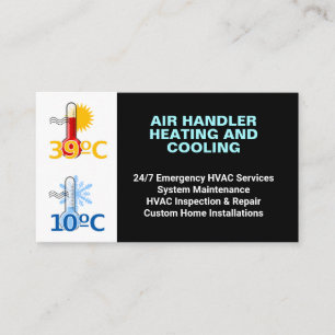 Värme och kyla, anpassade professionella HVAC-lösn Visitkort