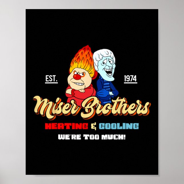 Värme Och Kyla Bröder Jul Retro  Poster (Framsidan)