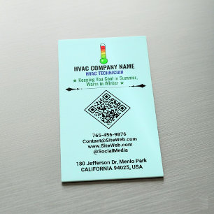 Värme och Kyla (QR-kod, logotyp & slogan) HVAC Magnetiska Visitkort