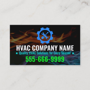 Värme- och kylningslogan, logotyp för HVAC Visitkort