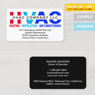 Värme & ventilation & luftkonditionering - HVAC Visitkort