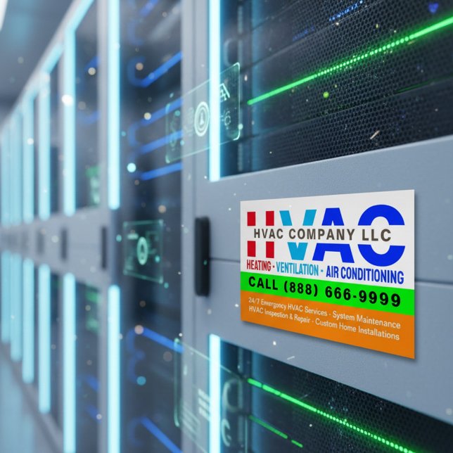 Värme, Ventilation & Luftkonditionering - Pro HVAC Magnetiska Visitkort (HVAC magnet business cards)