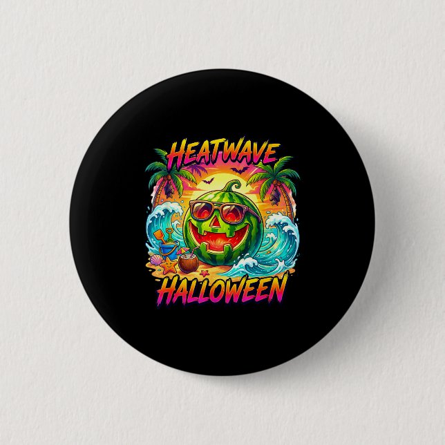 Värmebölja halloween melon jack o lykta  knapp (Framsida)