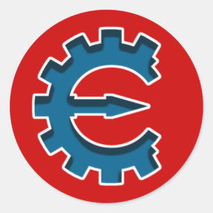 Värmemotor Logotyp 2 Runt Klistermärke