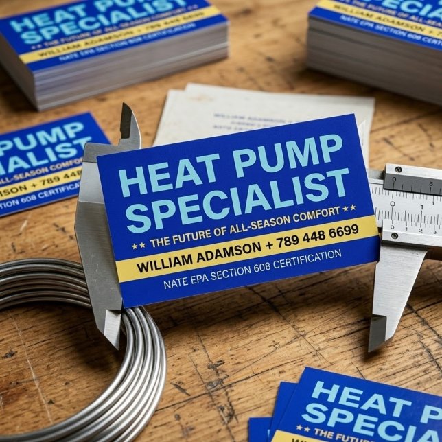 Värmepumpsspecialist | VVS-expertjänster Visitkort (Heat Pump Expert | Federal Rebate Specialist)