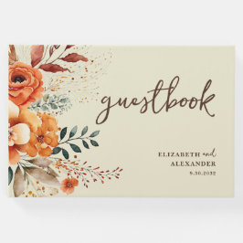 Värmetoner för automatisk blommigt botaniska bröll gästböcker