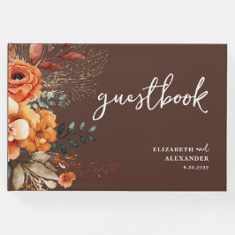 Värmetoner för automatisk blommigt botaniska bröll gästböcker