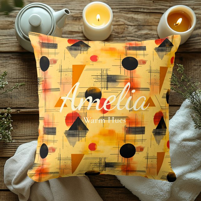 Varmfärgade nyanser – kuddfodral med persikofärgad kudde (Skapare uppladdad)