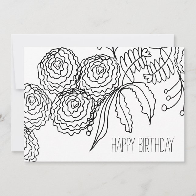 Varmfärgning av kolonn Blommor Botanisk konst Kort (Framsida)