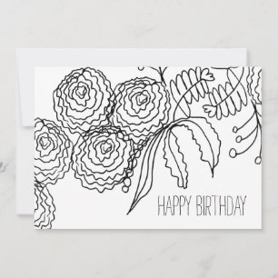 Varmfärgning av kolonn Blommor Botanisk konst Kort