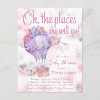 Varmflygande Ballong Baby Shower Inbjudningar