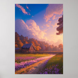 Varmglöd från solnedgång poster
