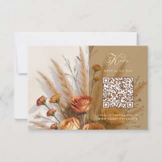 Varmheten i höstbröllop QR-kod RSVP-kort OSA Kort