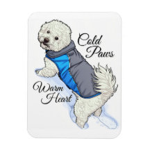 Varmhjärtad Snöbichon Foto Magnet