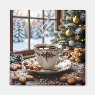 Varmkaffe och brödbröd Cookies Jul Magnet