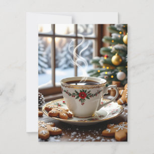 Varmkaffe och brödbröd Cookies Jul Vykort