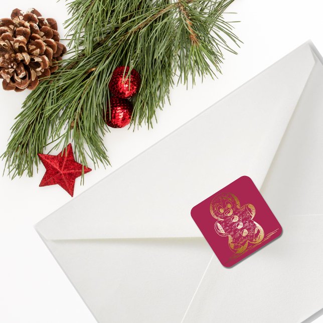 VarmkopparPepparkaksgubbe Fyrkantigt Klistermärke (Skapare uppladdad)