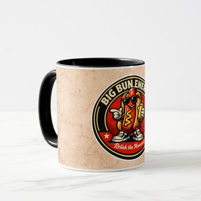 Varmkorv - Big Bun Energy - Matgalna Vänner Mugg (Framsida vänster)