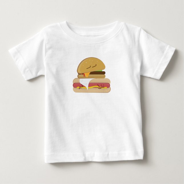 Varmkorv & Cheeseburgare tupplur T Shirt (Framsida)