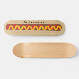 Varmkorv Färgrik Mat Personligt Namn Mini Skateboard Bräda 18,5 Cm