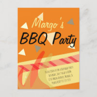 Varmkorv grillfest BBQ födelsedagsfest inbjudan po