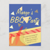 Varmkorv grillfest BBQ födelsedagsfest inbjudan po