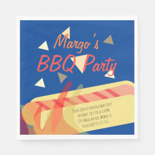 Varmkorv Grillfest BBQ Födelsedagsfest Pappersservett