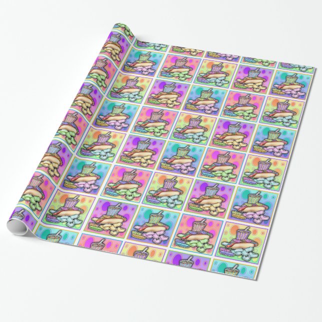 Varmkorv Pop Art Presentpapper (Utrullad)