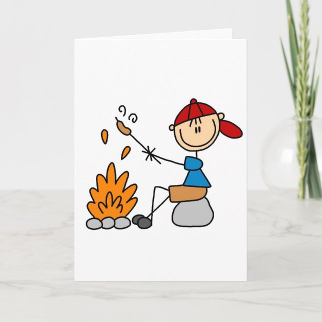 Varmkorvar på Campfirekort Kort (Framsida)