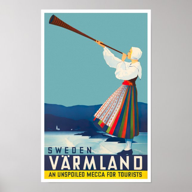 Varmland Sverige vintage resor Poster (Framsidan)