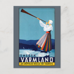 Varmland, Sverige Vintage resor Poster Vykort