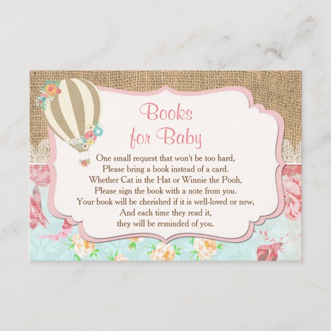 varmluftsballong Böcker för bebis ta med en bok in Tilläggskort (Framsida)