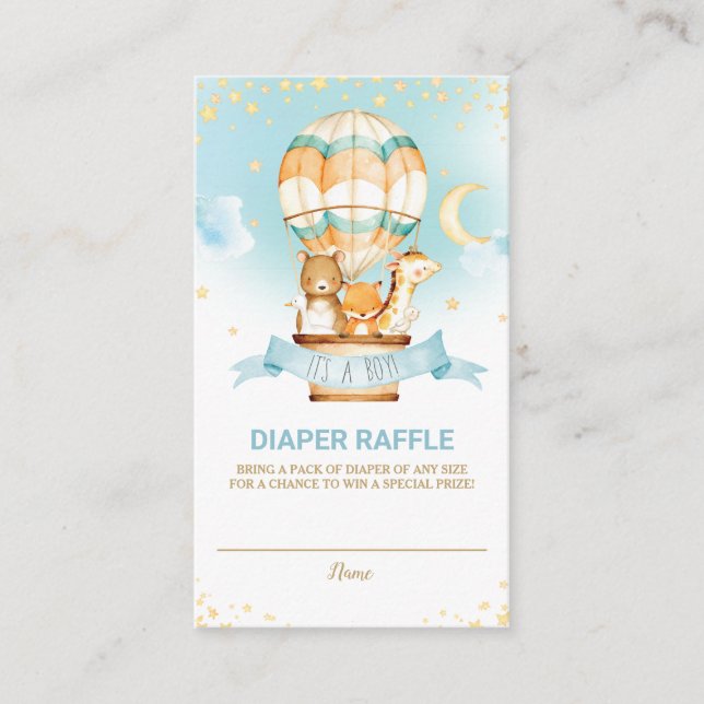 Varmluftsballong Djur i djungeln Pojke Blöja Lotte Tilläggskort (Framsida)