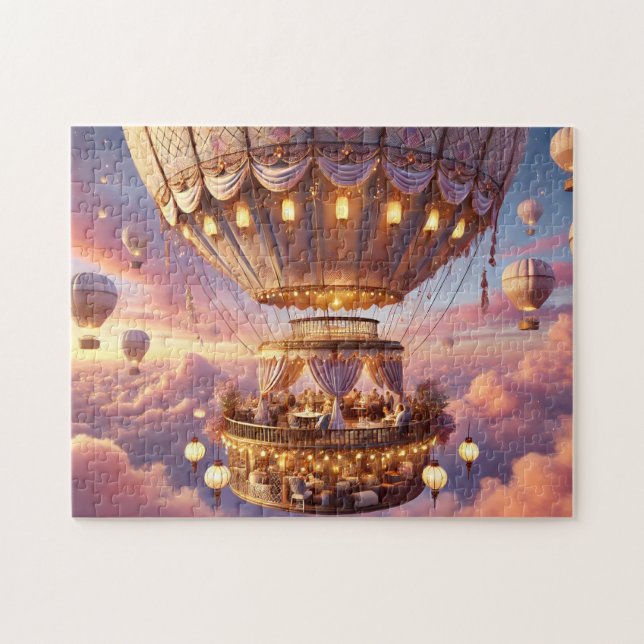 Varmluftsballongcafé Whimsical Sky-restaurang Pussel (Horisontell)