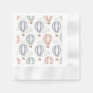Varmluftsballonger för baby shower - Könsneutrala Pappersservett