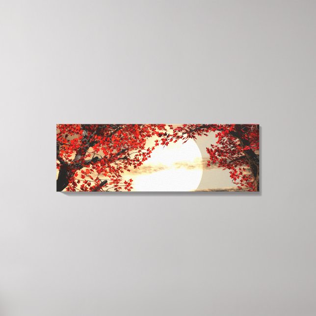 Varmnatt under röd träd - Digital Art Canvastryck (Framsida)